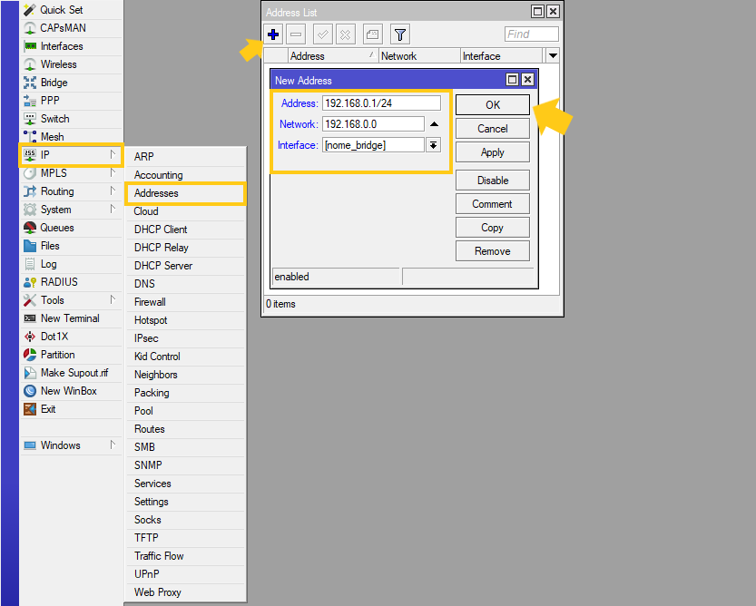 configurazione del router