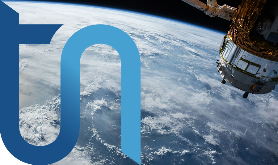 Vista dallo spazio della terra da un satellite in orbita adatta a essere un satellite per la connessione satellitare