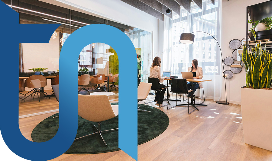 Ufficio in coworking dove si ritiene necessario usare nel modo giusto uno smartworking sicuro